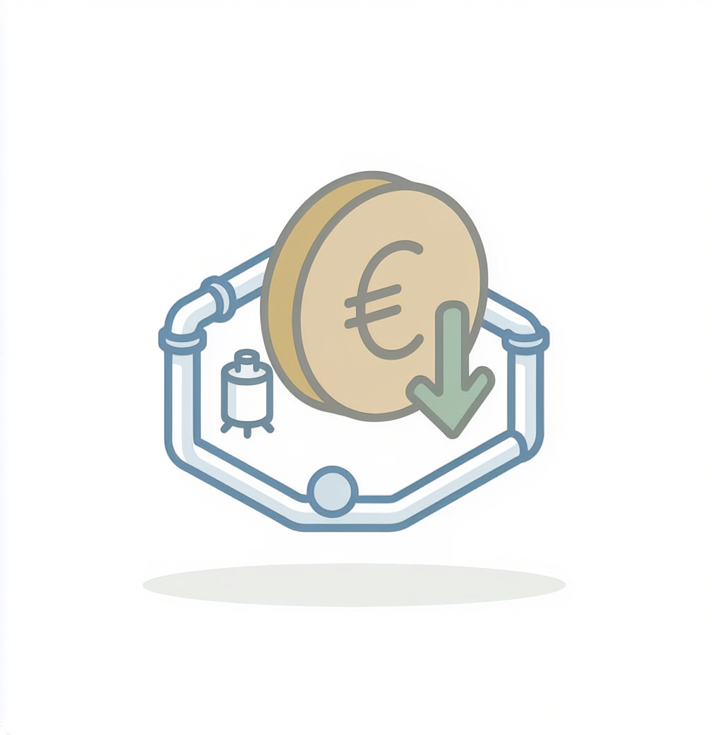 Firefly_A minimal isometric vector icon representing cost reduction._A clear and prominent co 617445